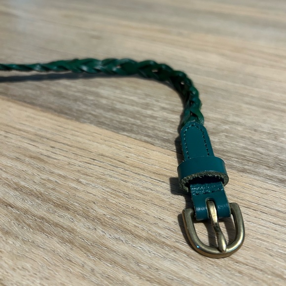 J. Crew Green Leather Belt with Classic Buckle - Picture 2 of 4